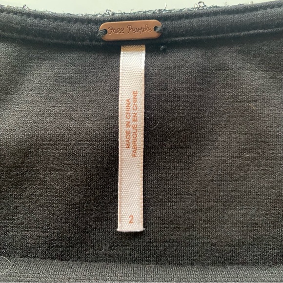 Free People black and silver glittery skirt size 2 - Picture 3 of 3